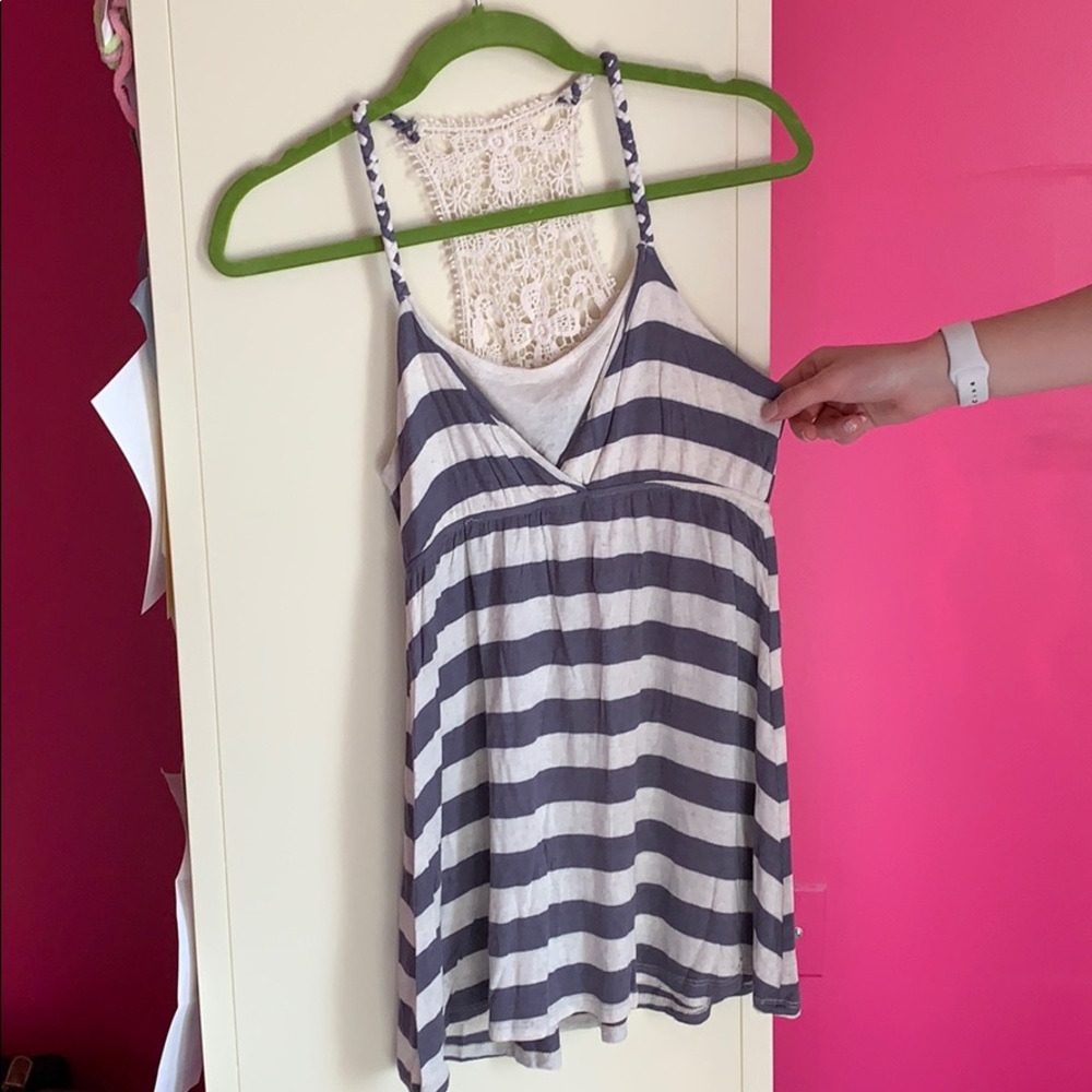 Navy blue/ white tank top